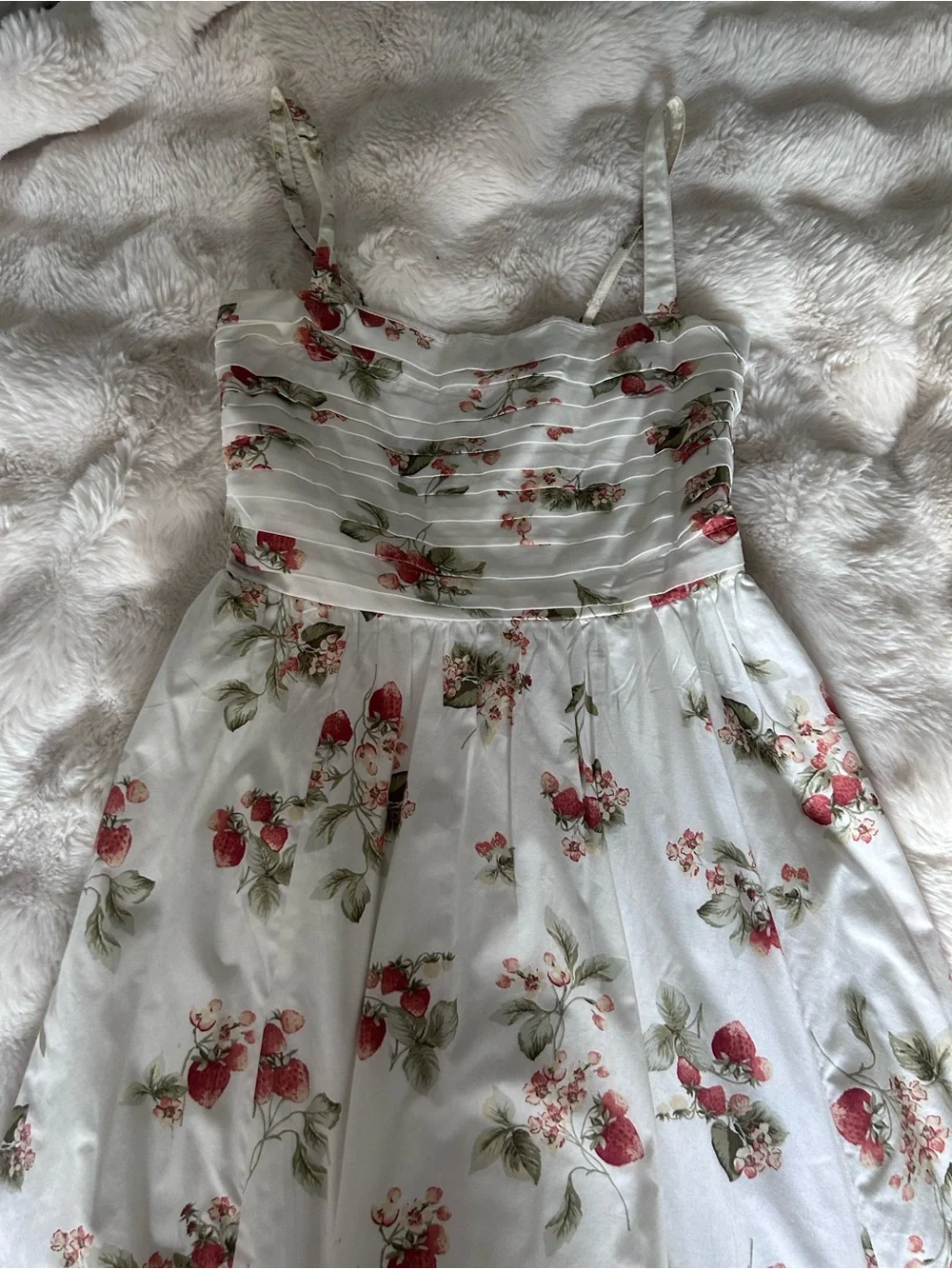 Abercrombie White Floral Strawberry Print Sundress
